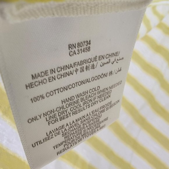 BCBGMaxazria Chartreuse Striped Knit Hi Low Casual Comfy Tunic Blouse Top - Picture 12 of 12